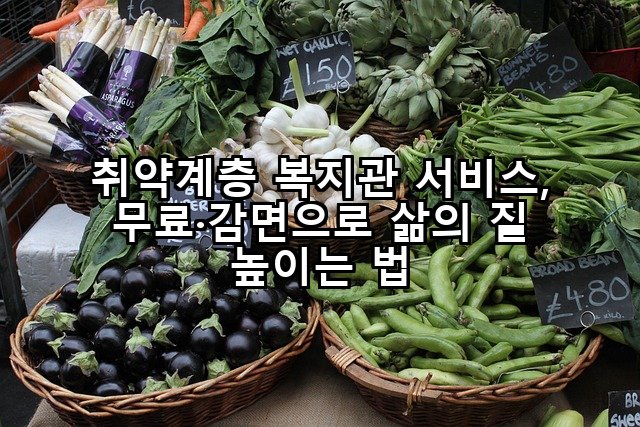 취약계층 복지관 서비스, 무료·감면으로 삶의 질 높이는 법